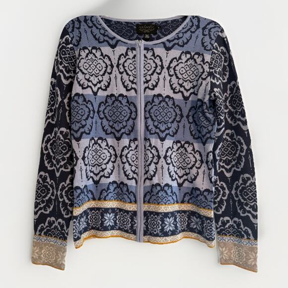 Icelandic Design Sweaters - Icelandic Design Sweater Womens MED Wool Blend Zip up Cardigan Knit